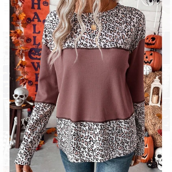 🆕NEW🛍️Animal Print Colorblock Top 🐾 - Picture 2 of 5